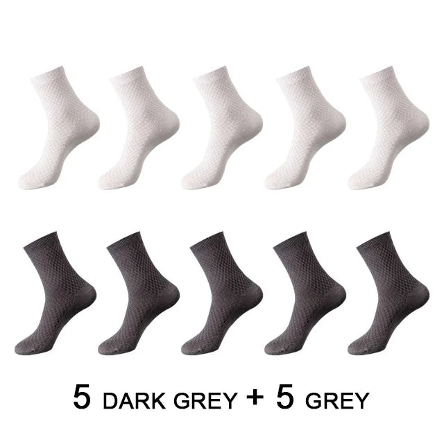 Men's Bamboo Fiber Compression Long Socks (10 pairs)