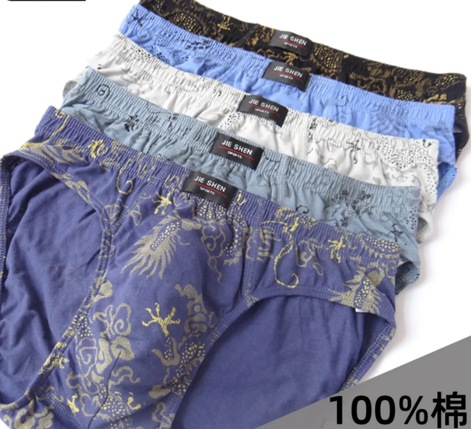 100% Cotton Men's Comfortable Underwear Briefs (Pkg of 5)