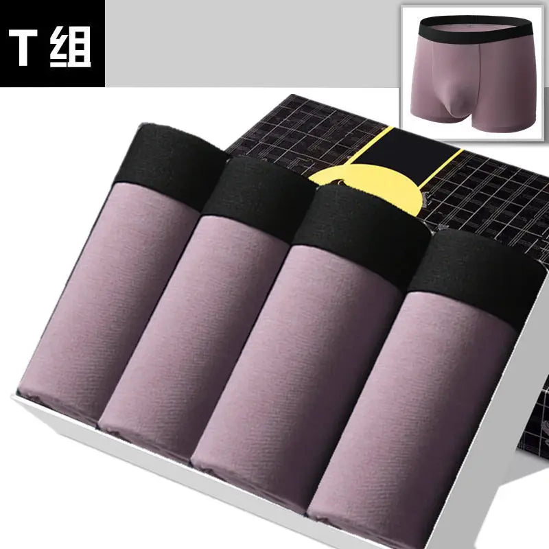 SKY HERO Men's Cotton Thermal Boxers (4 pack) (Plus Sizes)
