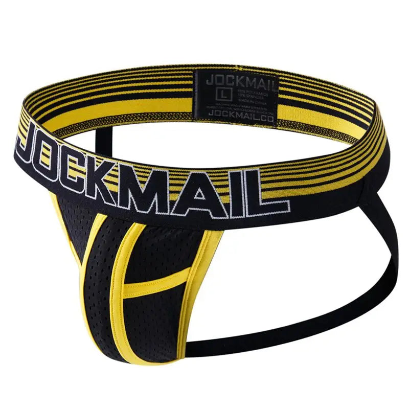 JOCKMAIL Mesh Low Waist Contrast Color Jock Strap