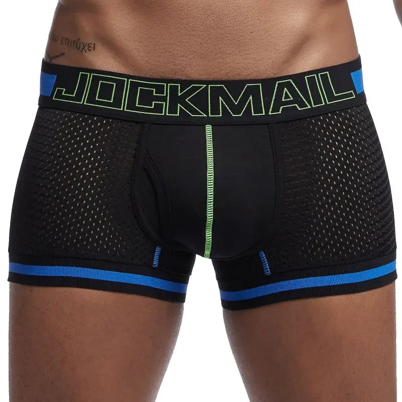 JOCKMAIL Men's Breathable Cotton Mesh Boxers