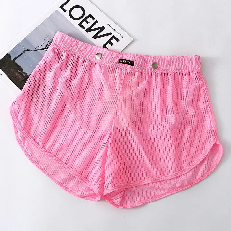 Men's Breathable Mesh Boxers Underwear With Enhancing Pouch