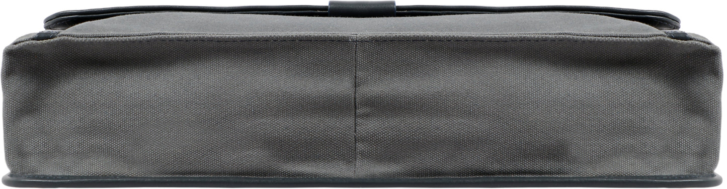 Bolso bandolera de lona y cuero para portátil Aiden