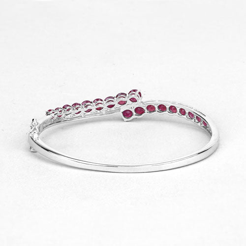 9.10 Carat Glass Filled Ruby .925 Sterling Silver Bangle