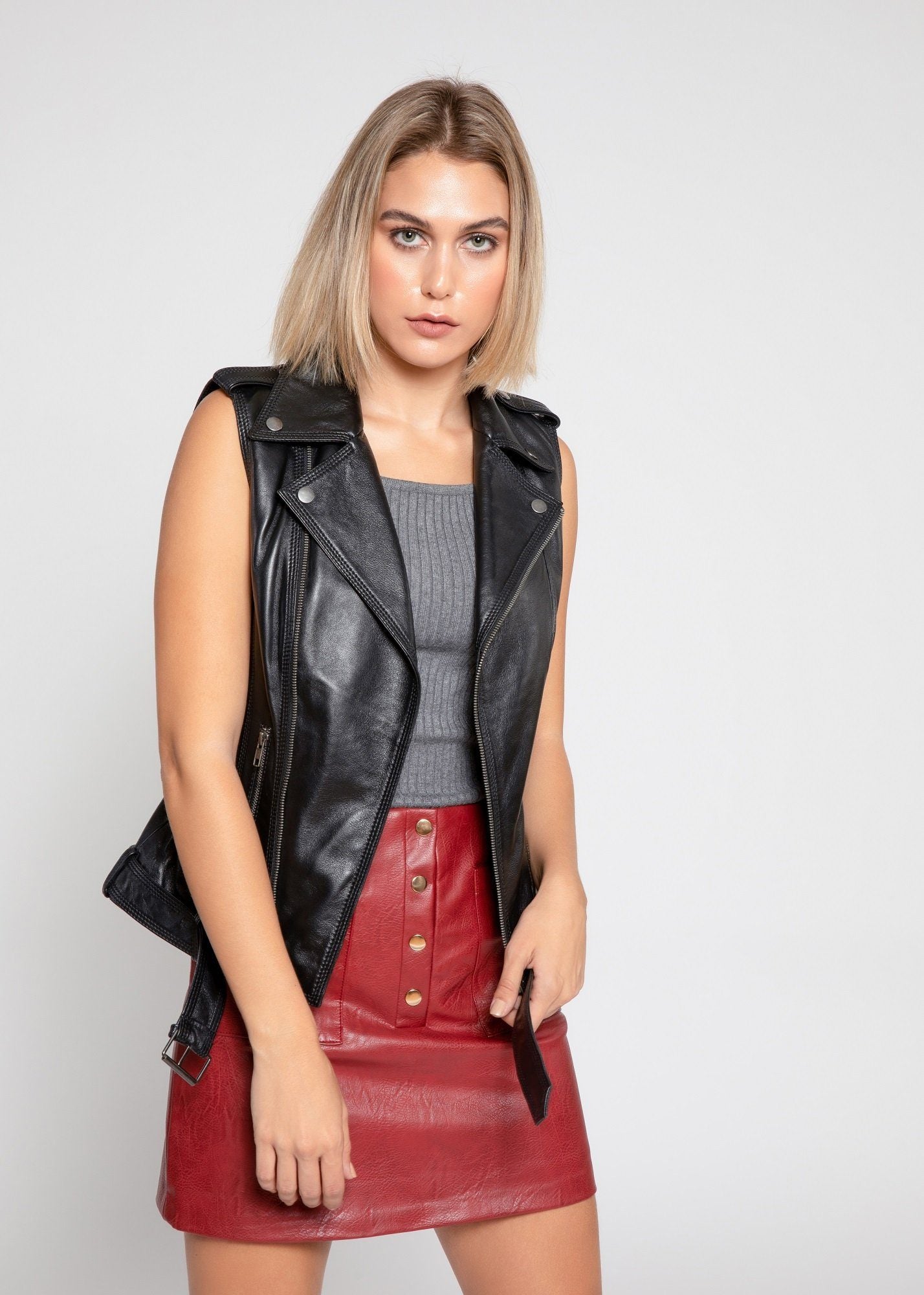 Chaleco de piel de liana para mujer