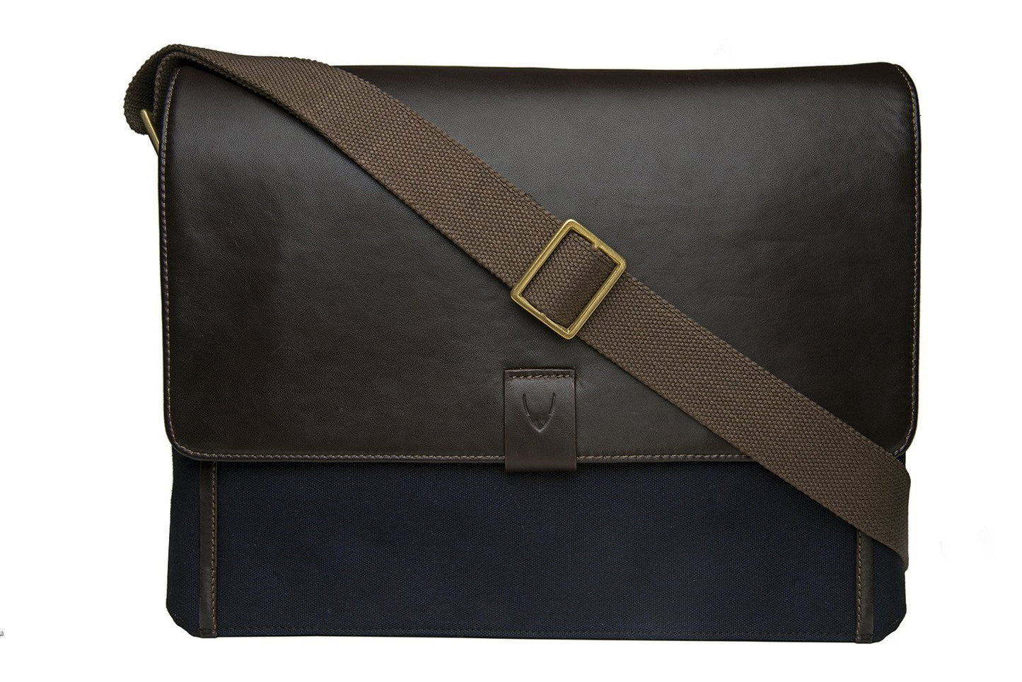 Bolso bandolera de lona y cuero para portátil Aiden