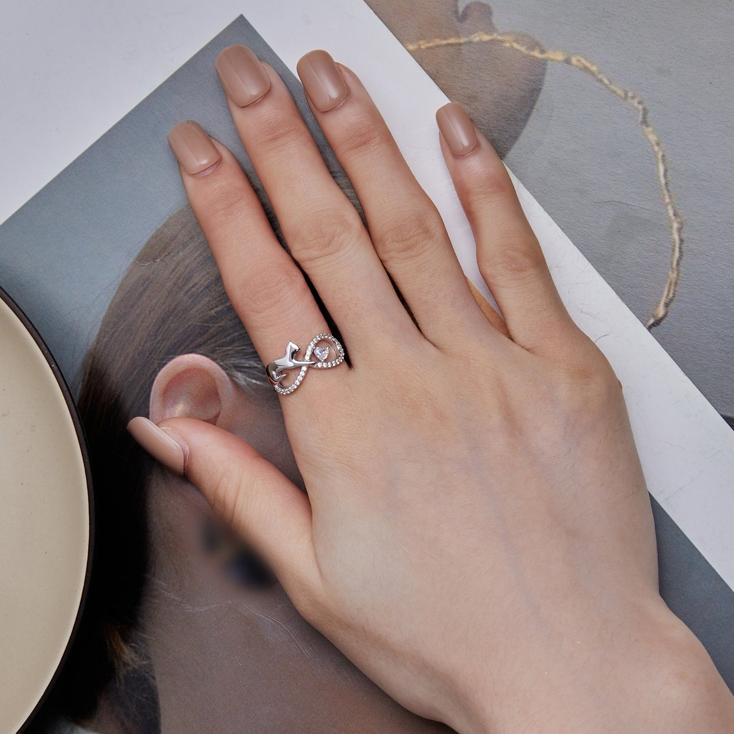 925 Sterling Silver 3mm CZ Pavé Setting Ring Size 7.0 for Women
