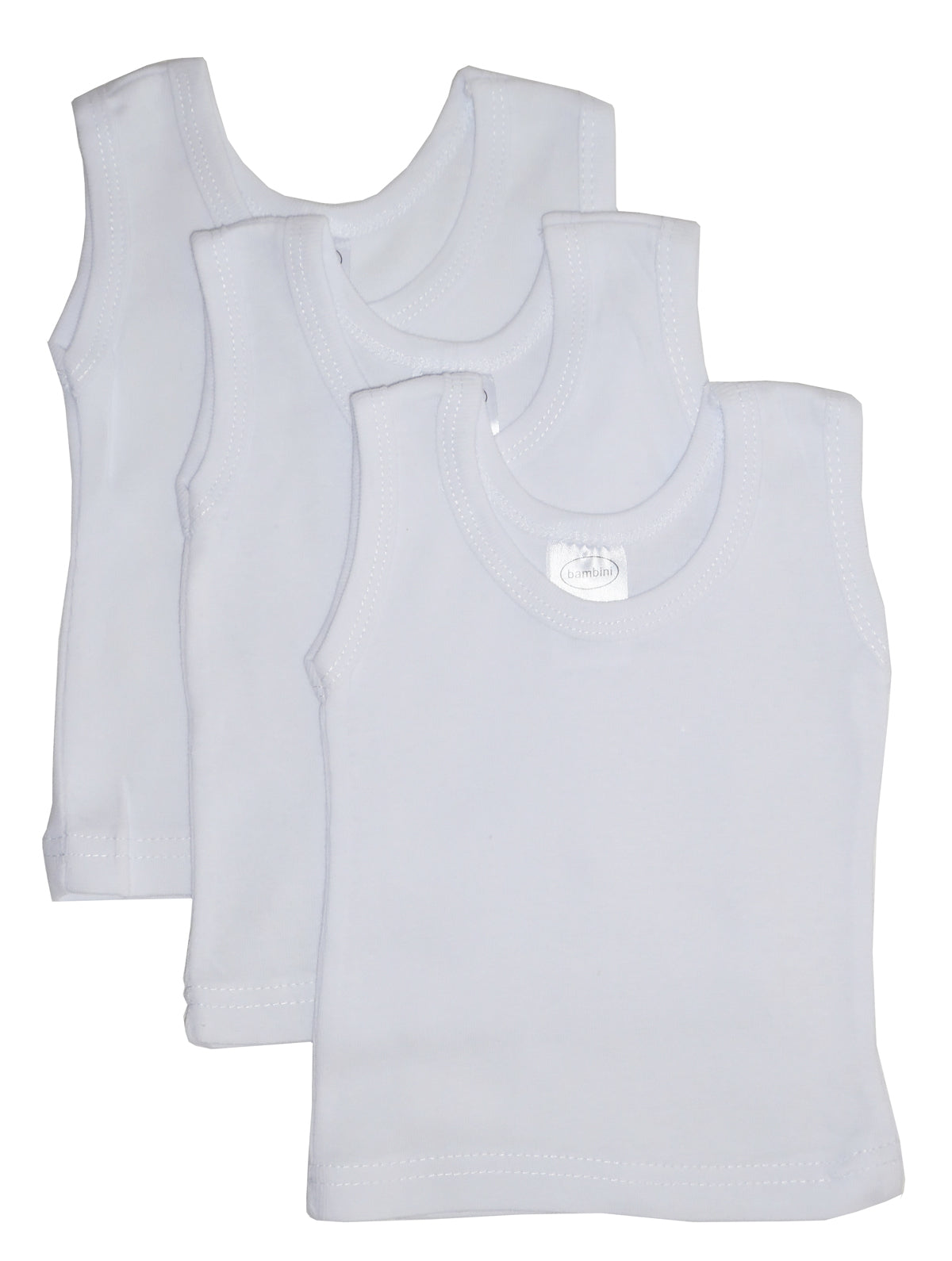Pack de 3 camisetas sin mangas blancas Bambini