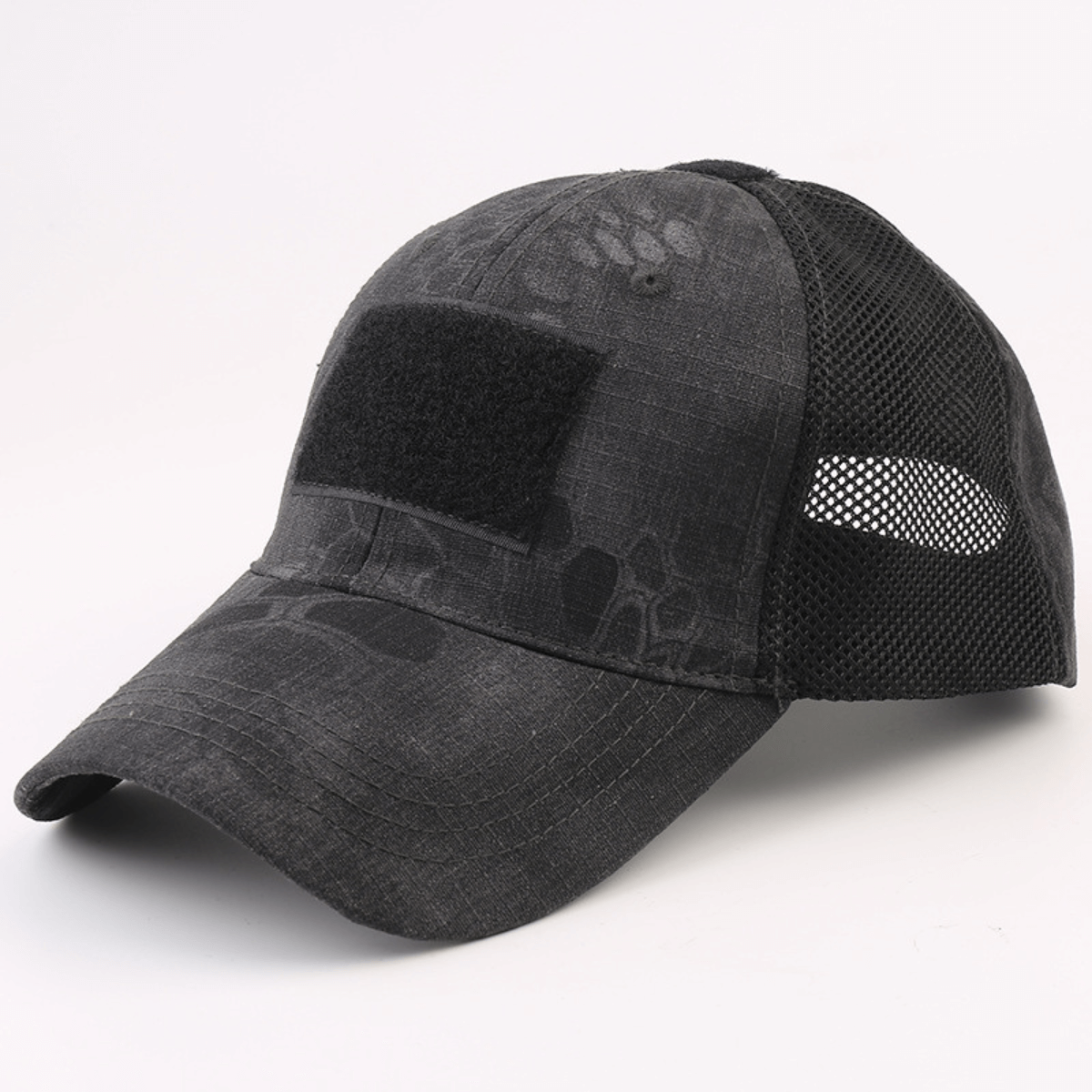 Gorra con parche de estilo táctico y correa ajustable