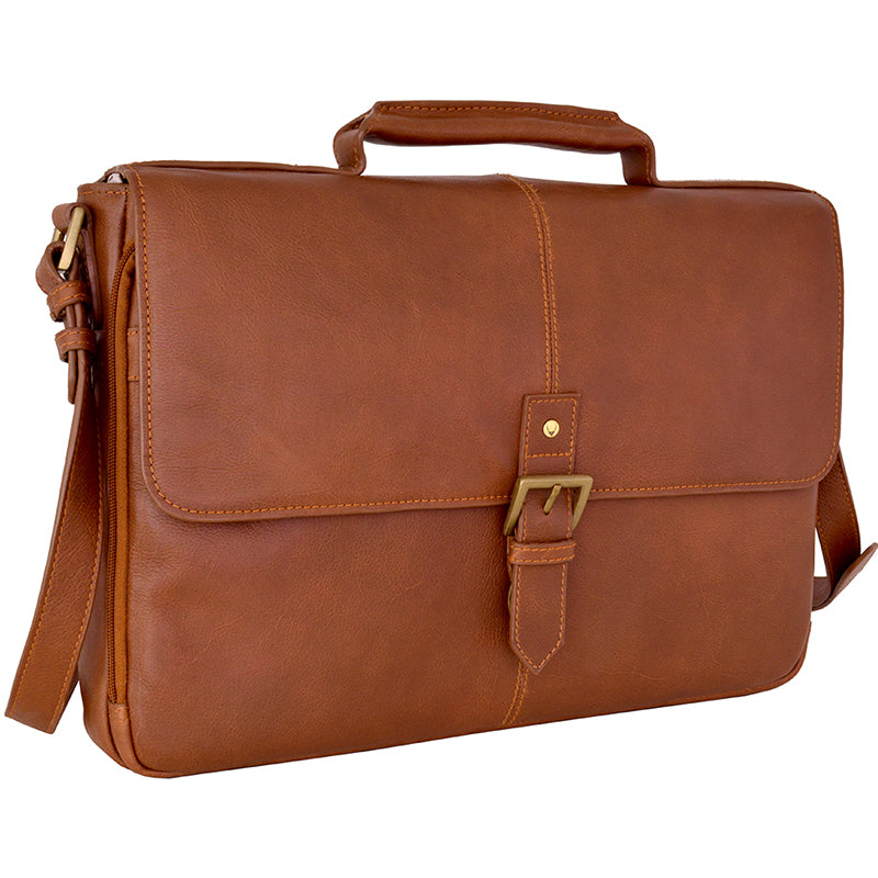 Maletín de trabajo de cuero Charles de Hidesign compatible con ordenador portátil de 15"