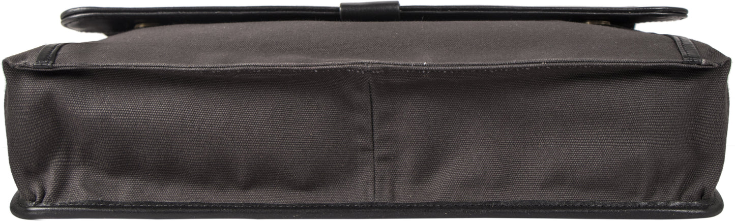 Bolso bandolera de lona y cuero para portátil Aiden
