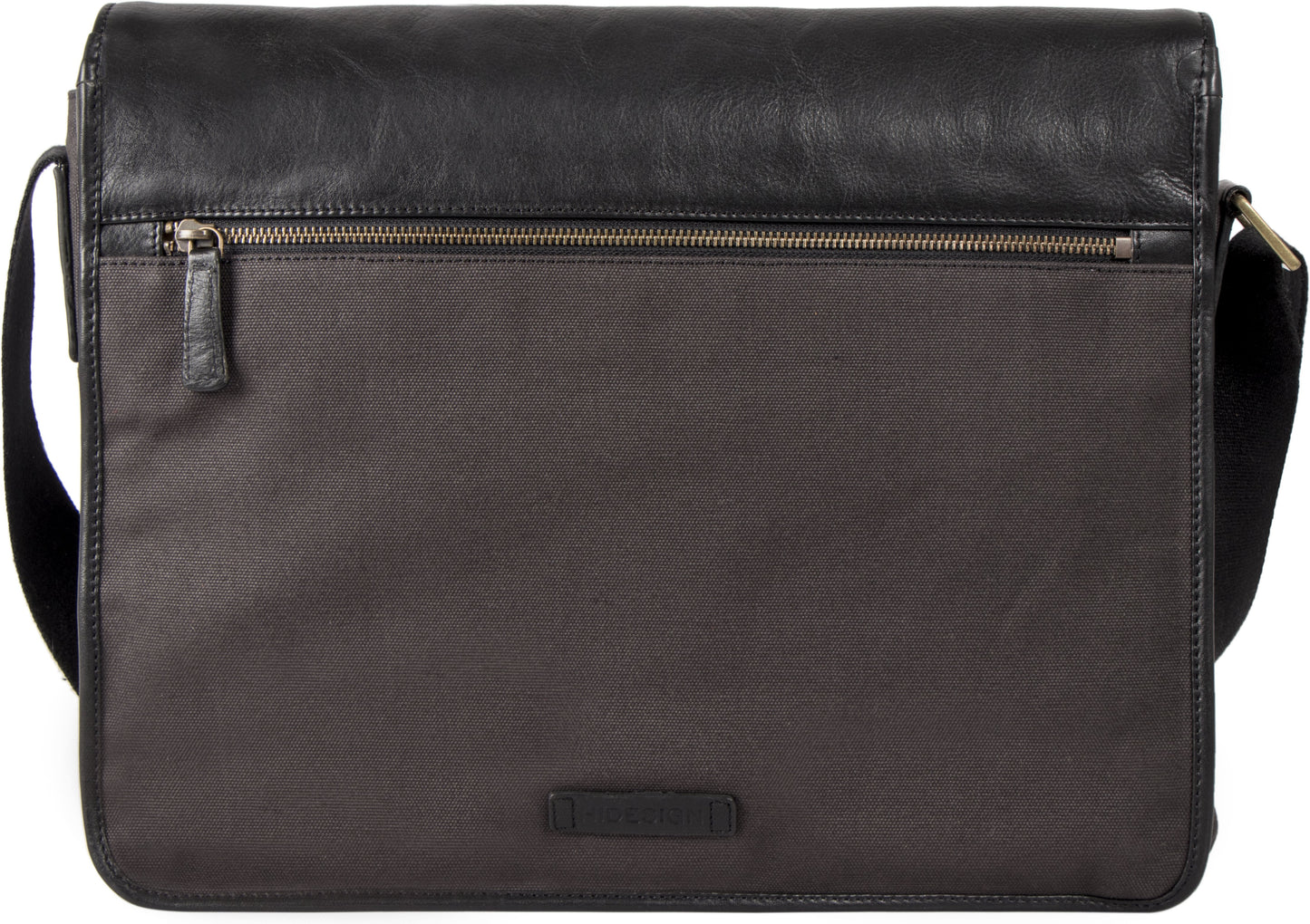 Bolso bandolera de lona y cuero para portátil Aiden