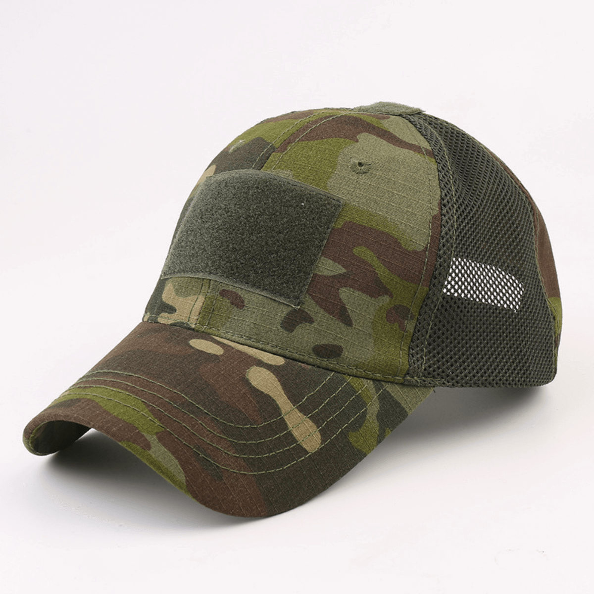 Gorra con parche de estilo táctico y correa ajustable
