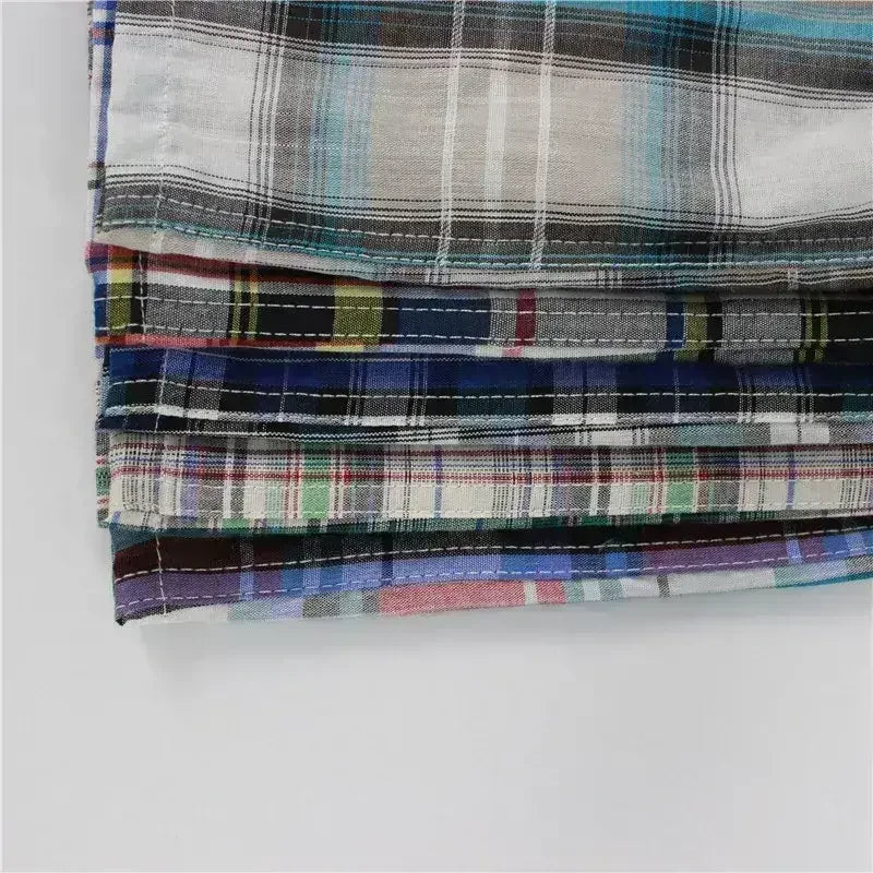 5pcs Plaid Cotton Boxer Shorts