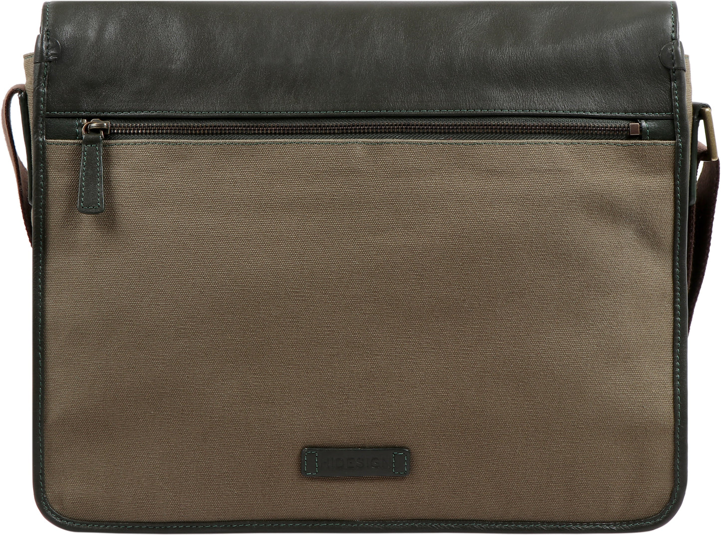 Bolso bandolera de lona y cuero para portátil Aiden