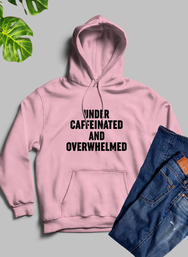 Sudadera con capucha "Bajo consumo de cafeína y abrumado"