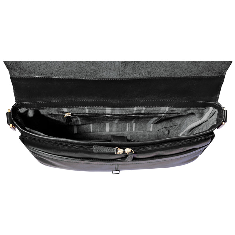 Maletín de trabajo de cuero Charles de Hidesign compatible con ordenador portátil de 15"