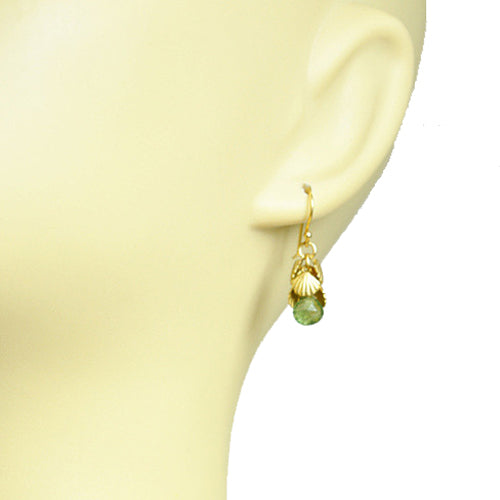 Shell Cluster Peridot Earring