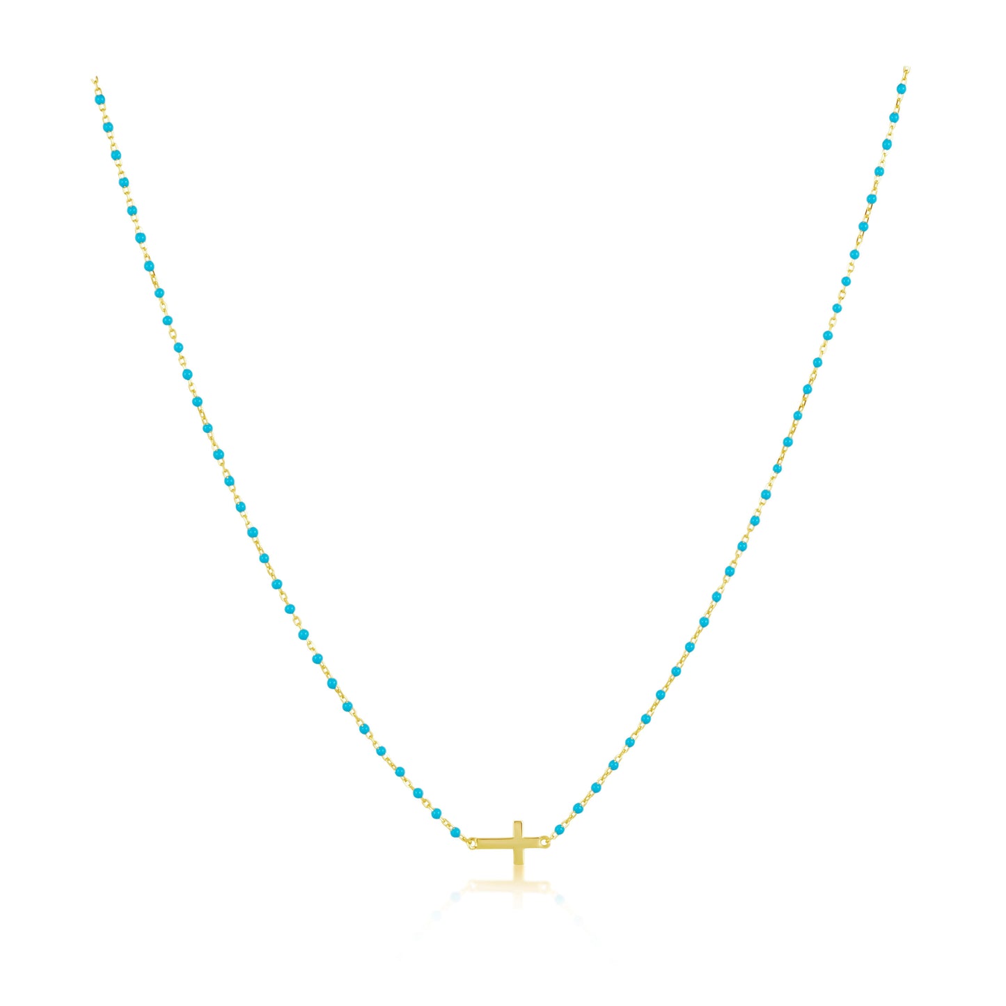 Elsa Side Cross Necklace Turquoise
