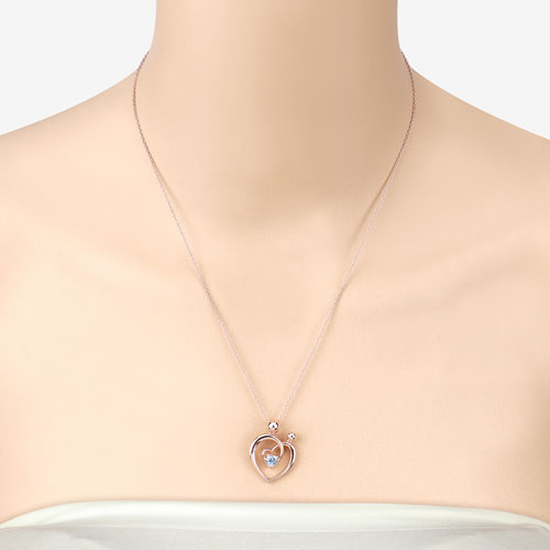 0.28 Carat Genuine Swiss Blue Topaz .925 Sterling Silver Pendant