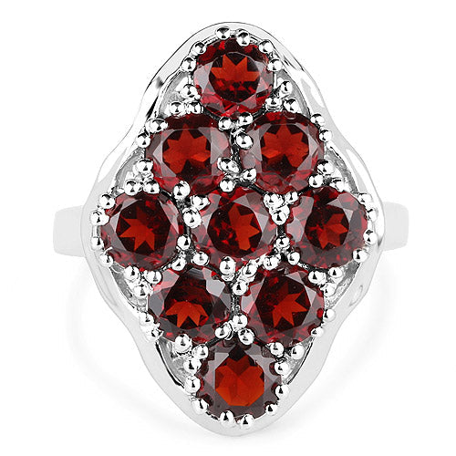 5.22 Carat Genuine Garnet .925 Sterling Silver Ring