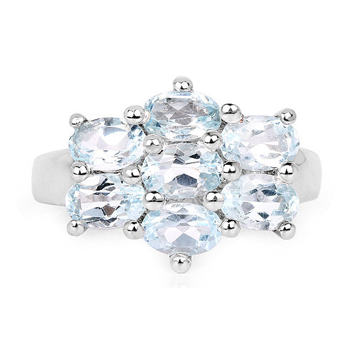 3.57 Carat Genuine Blue Topaz .925 Sterling Silver Ring