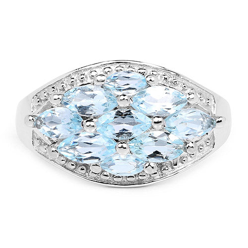 2.50 Carat Genuine Blue Topaz .925 Sterling Silver Ring