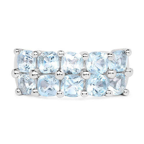 3.60 Carat Genuine Blue Topaz .925 Sterling Silver Ring