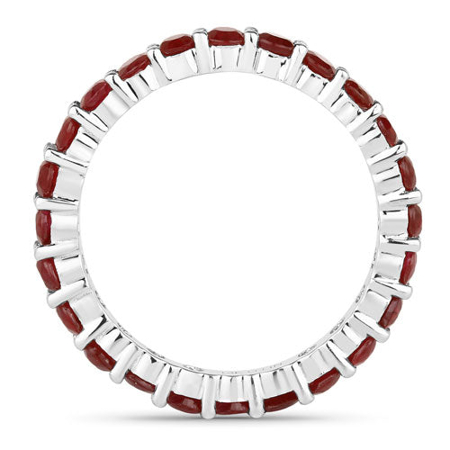 1.63 Carat Genuine Ruby 14K White Gold Ring