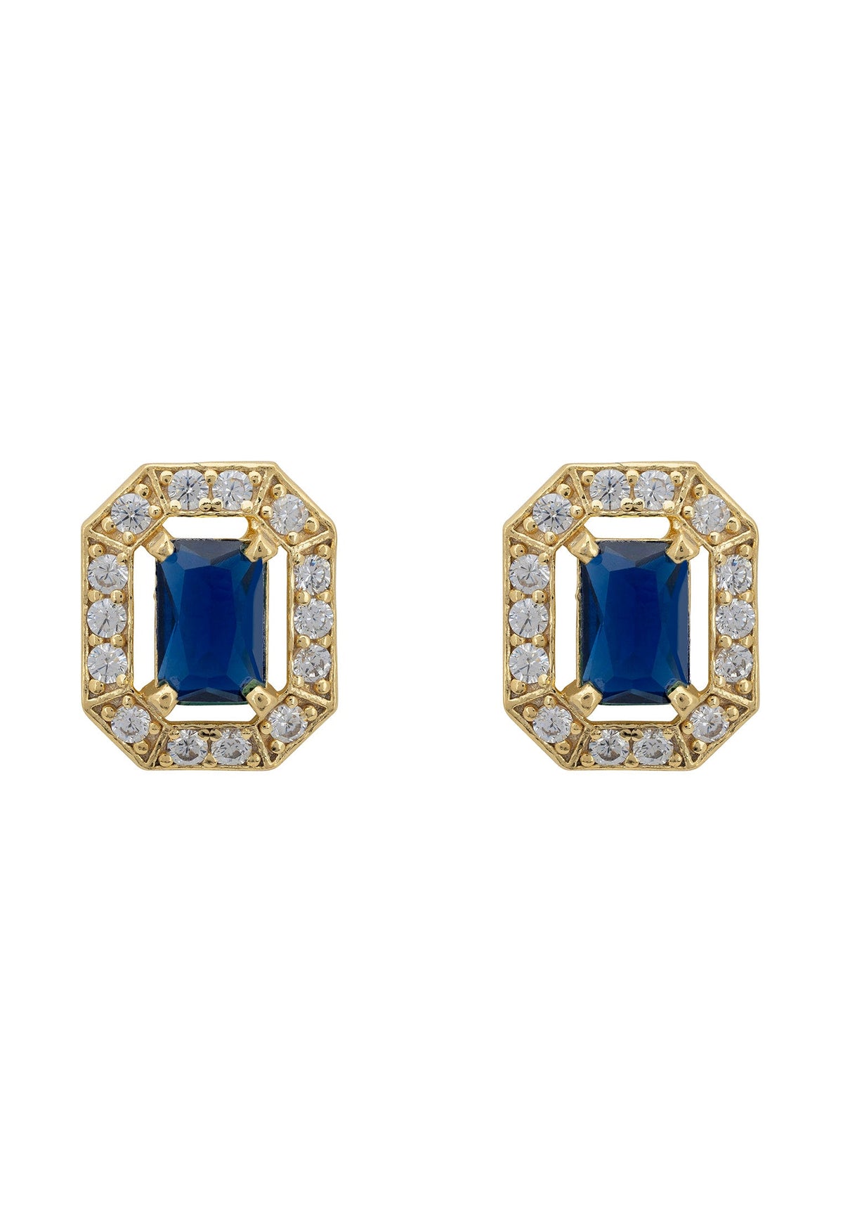 Whistledown Gemstone Stud Earrings Sapphire Gold