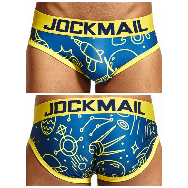 Men's Nylon Ice Silk Animal Cartoon Print Underwear Brief