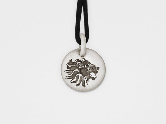Lion Charm Pendant in Sterling Silver