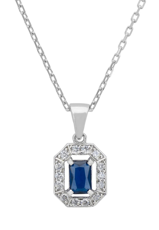 Whistledown Gemstone Pendant Necklace Sapphire Silver