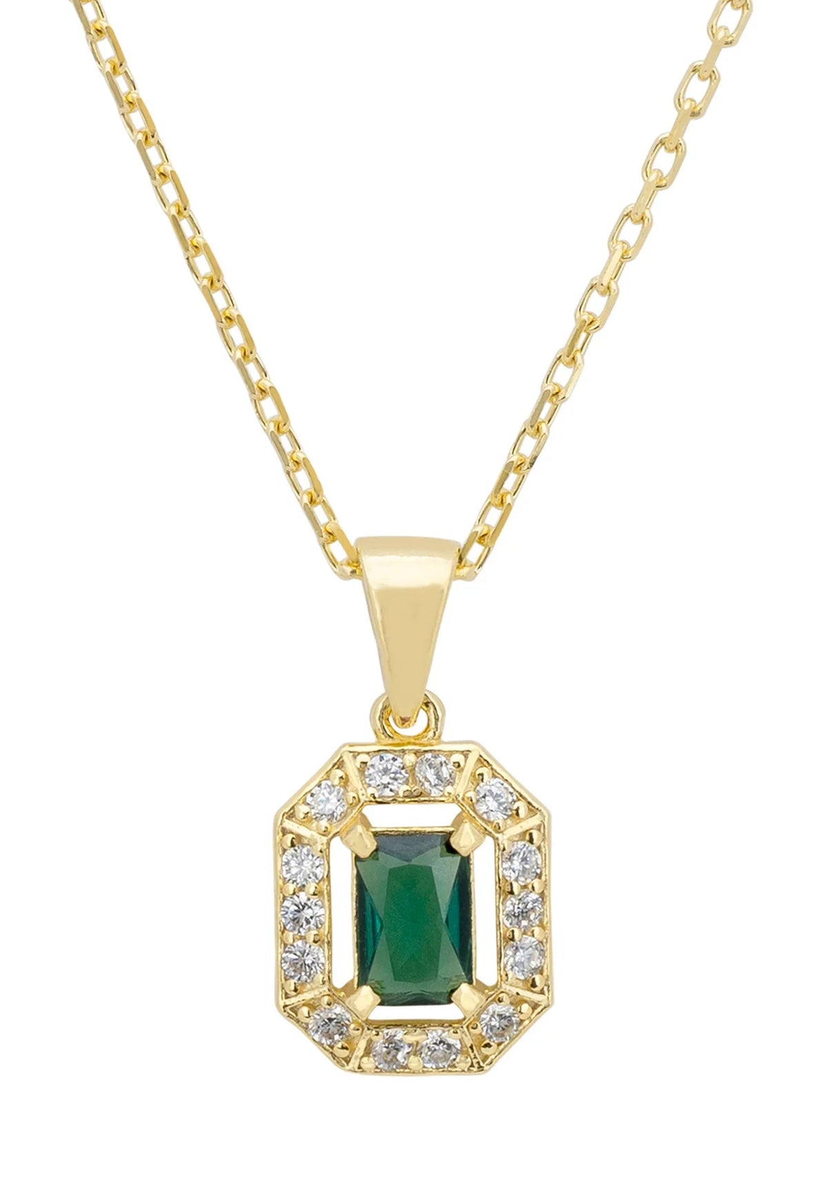Whistledown Gemstone Pendant Necklace Emerald Gold