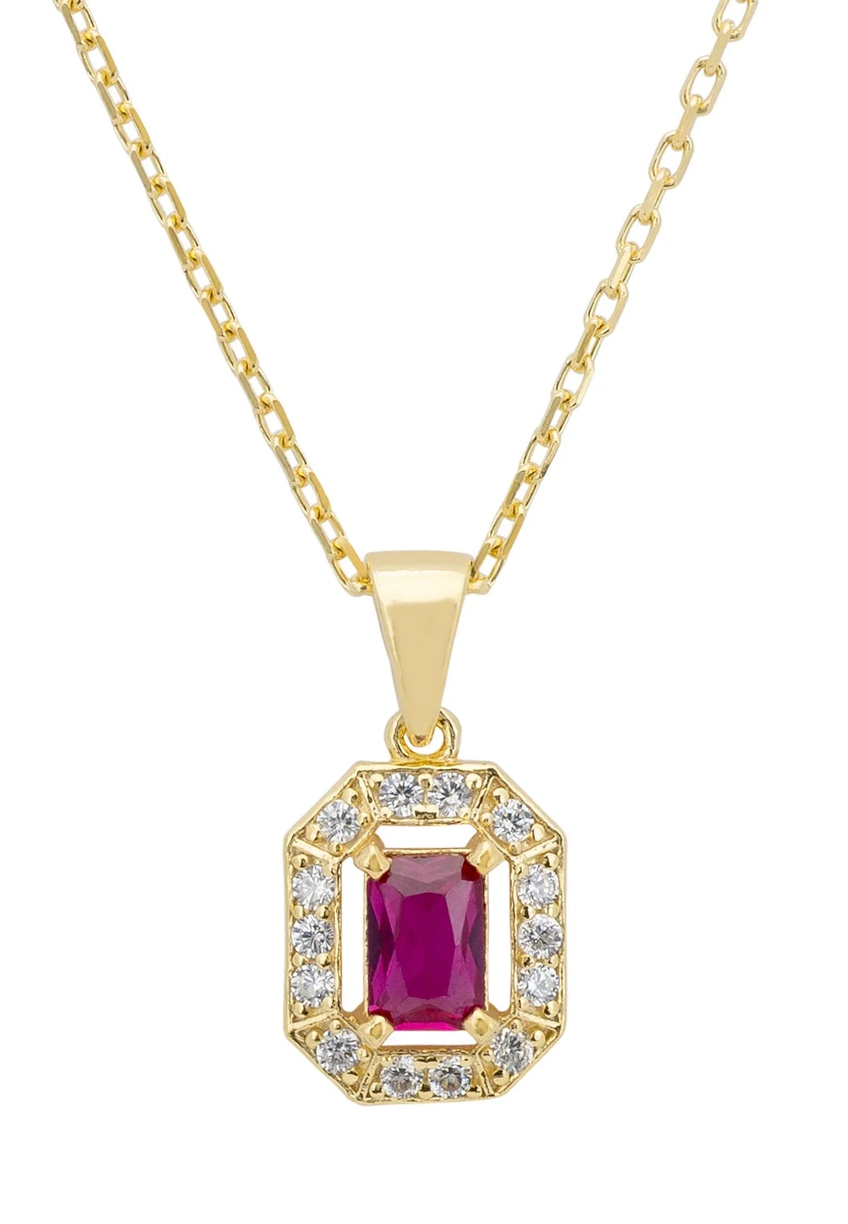 Whistledown Gemstone Pendant Necklace Ruby Gold
