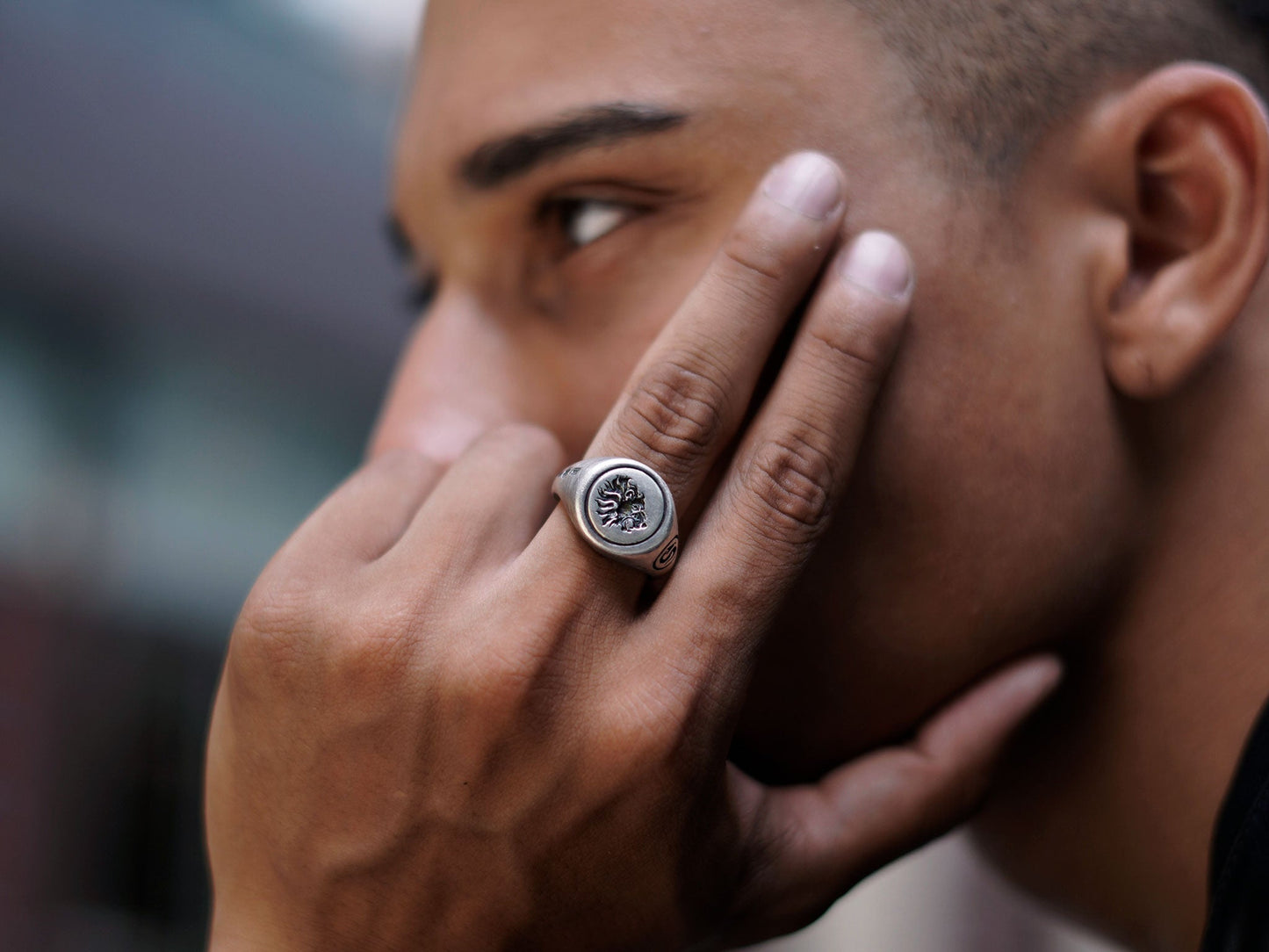 Owl Signet Ring in Sterling Silver