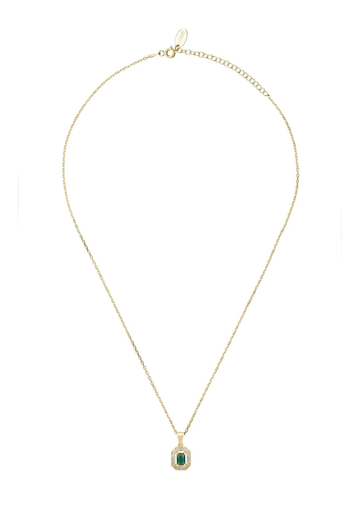 Whistledown Gemstone Pendant Necklace Emerald Gold