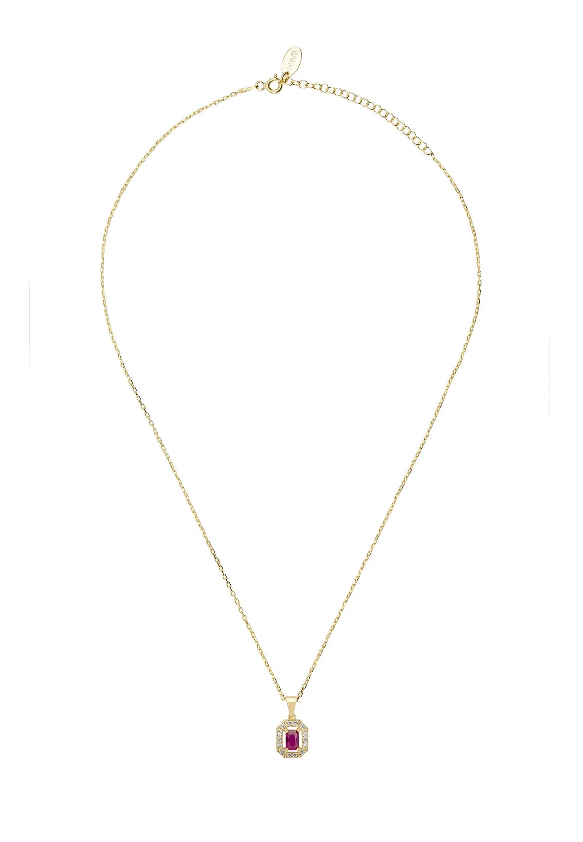 Whistledown Gemstone Pendant Necklace Ruby Gold