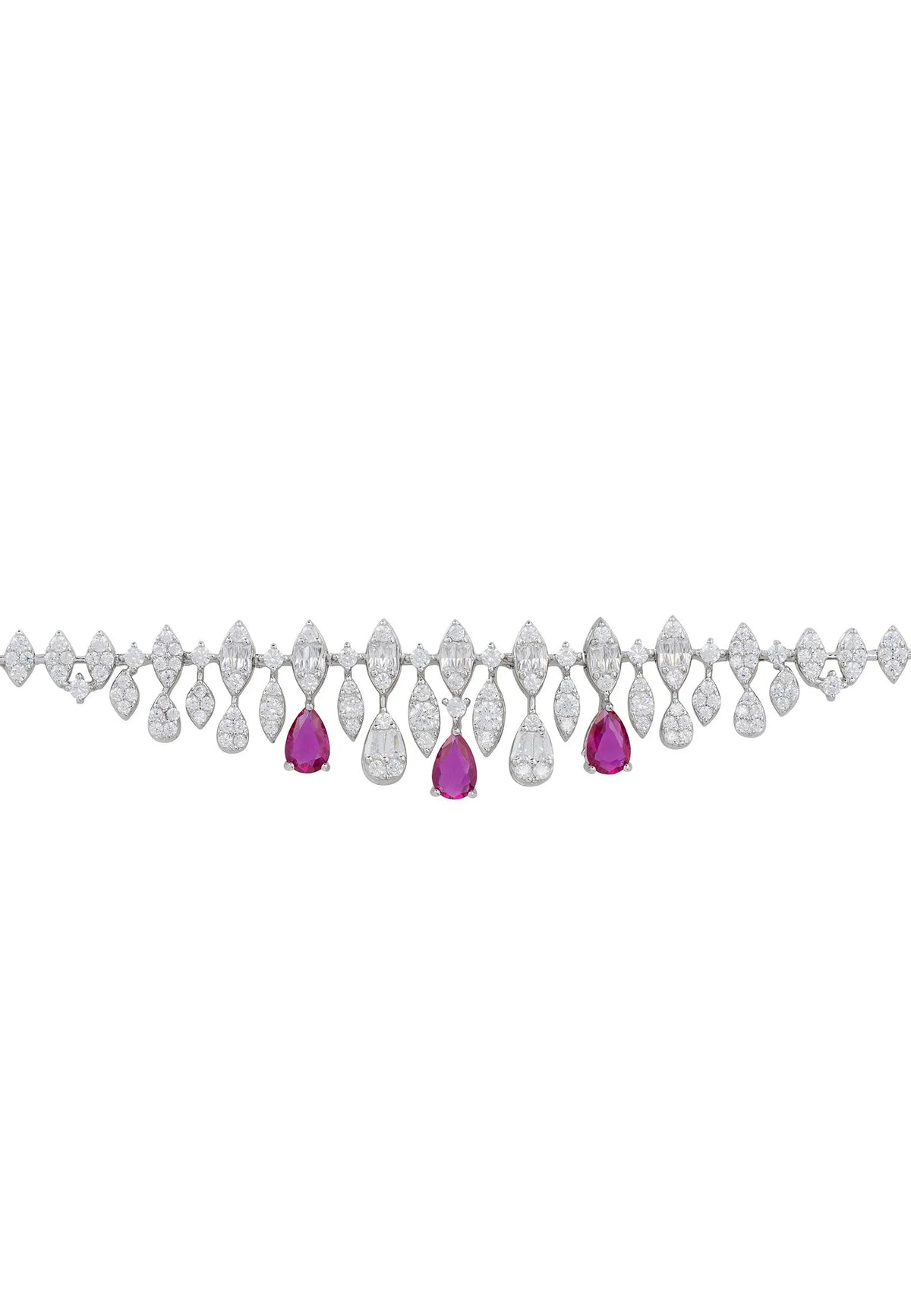 Duchess Ruby Tennis Bracelet Silver