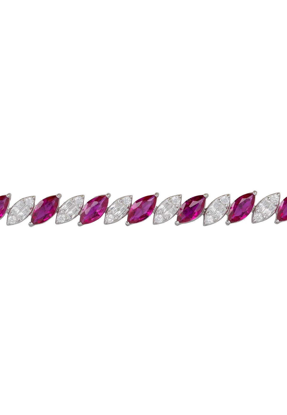 Viscountess Tennis Bracelet Ruby Silver