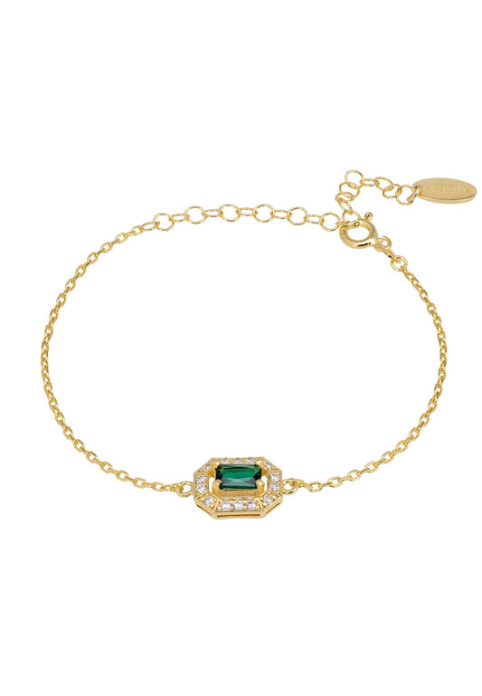 Whistledown Gemstone Bracelet Emerald Gold