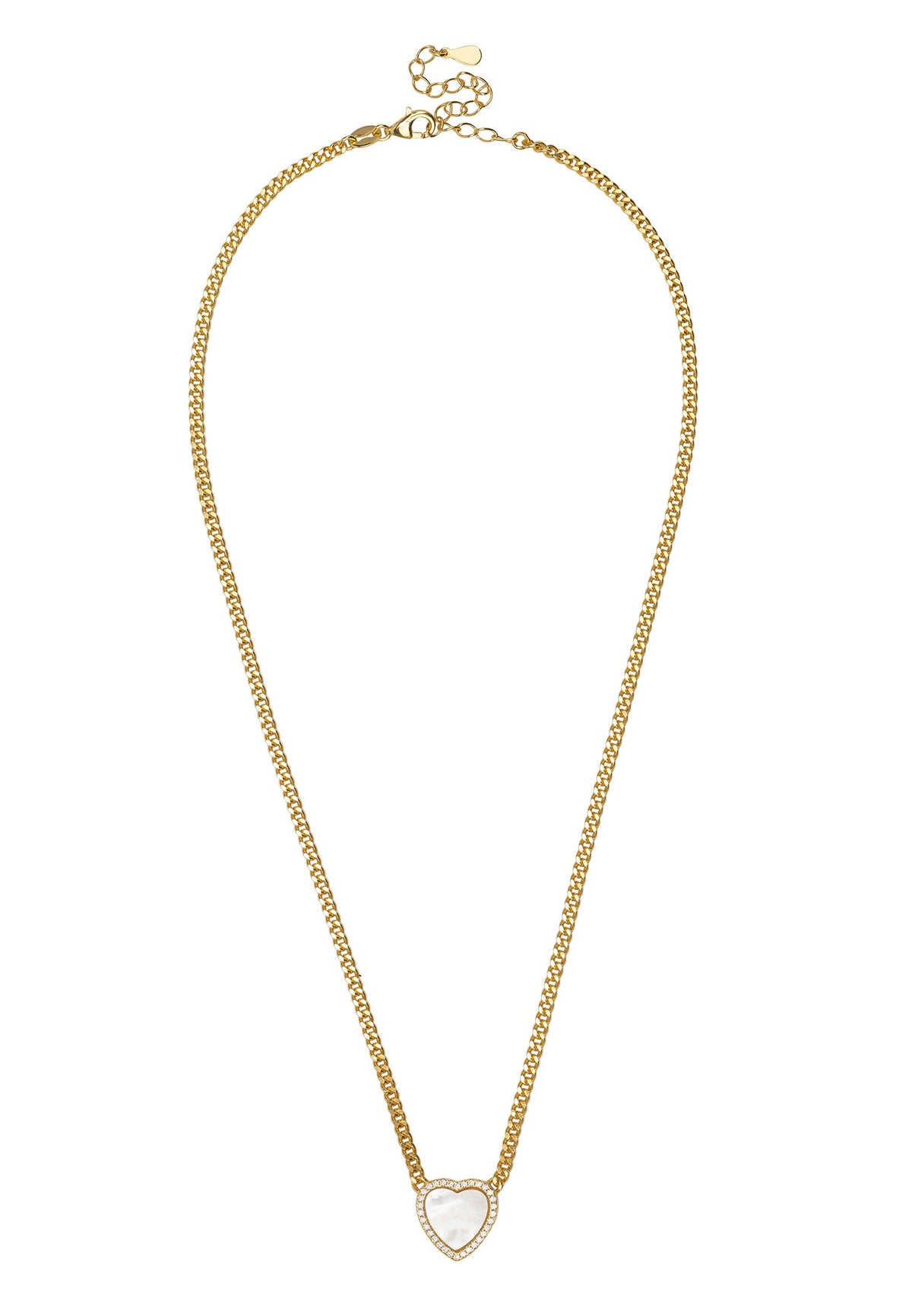 Heart Mother of Pearl Necklace Gold