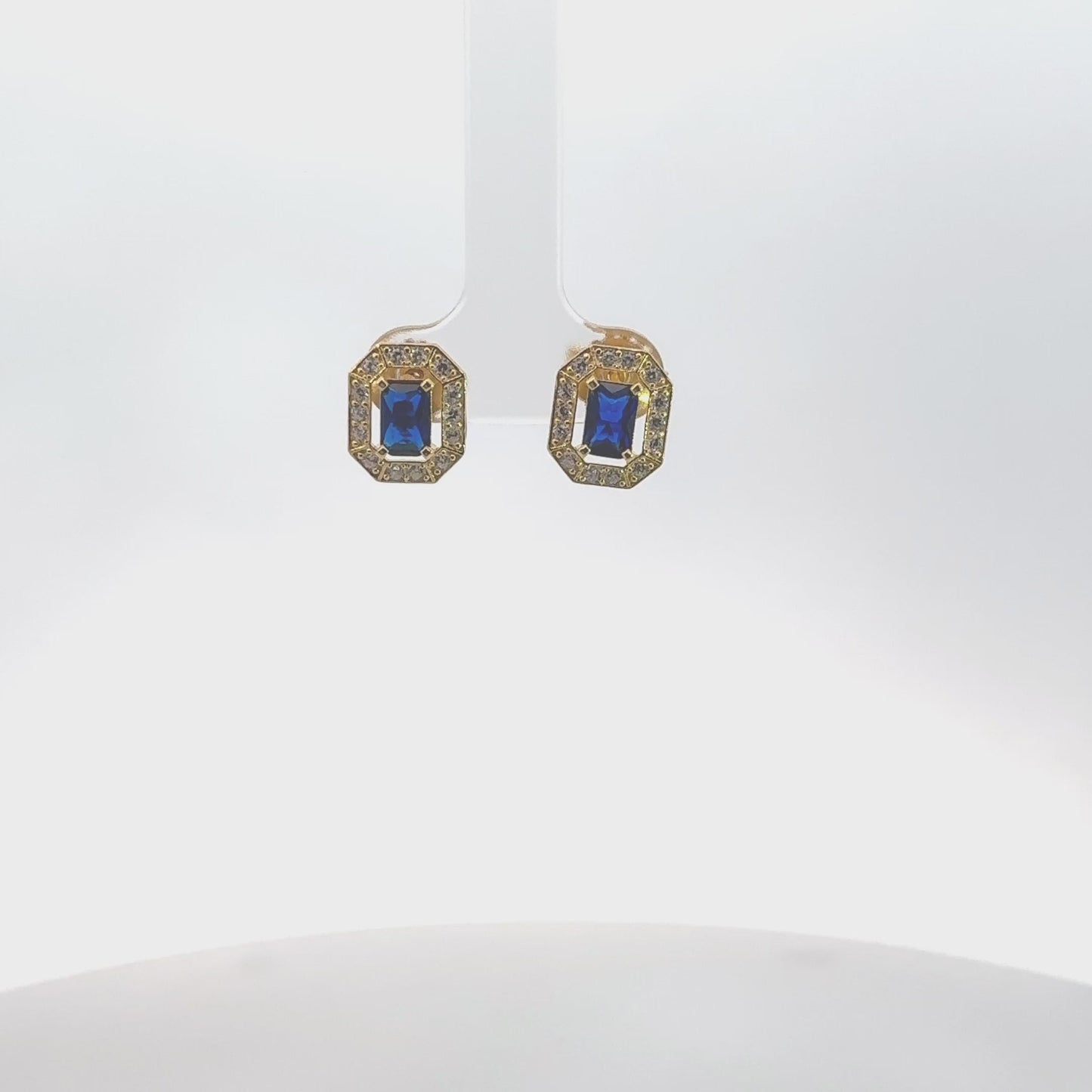 Whistledown Gemstone Stud Earrings Sapphire Gold