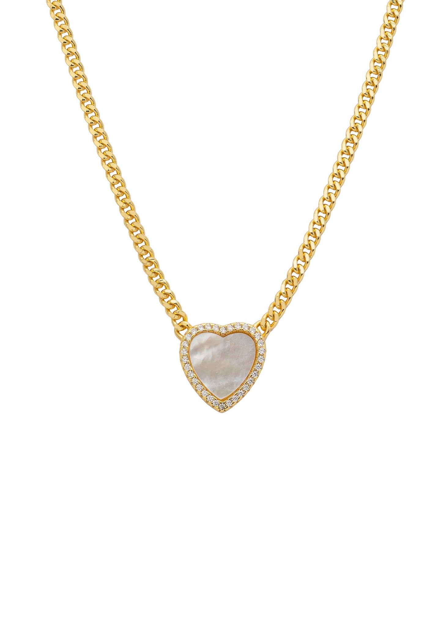 Heart Mother of Pearl Necklace Gold