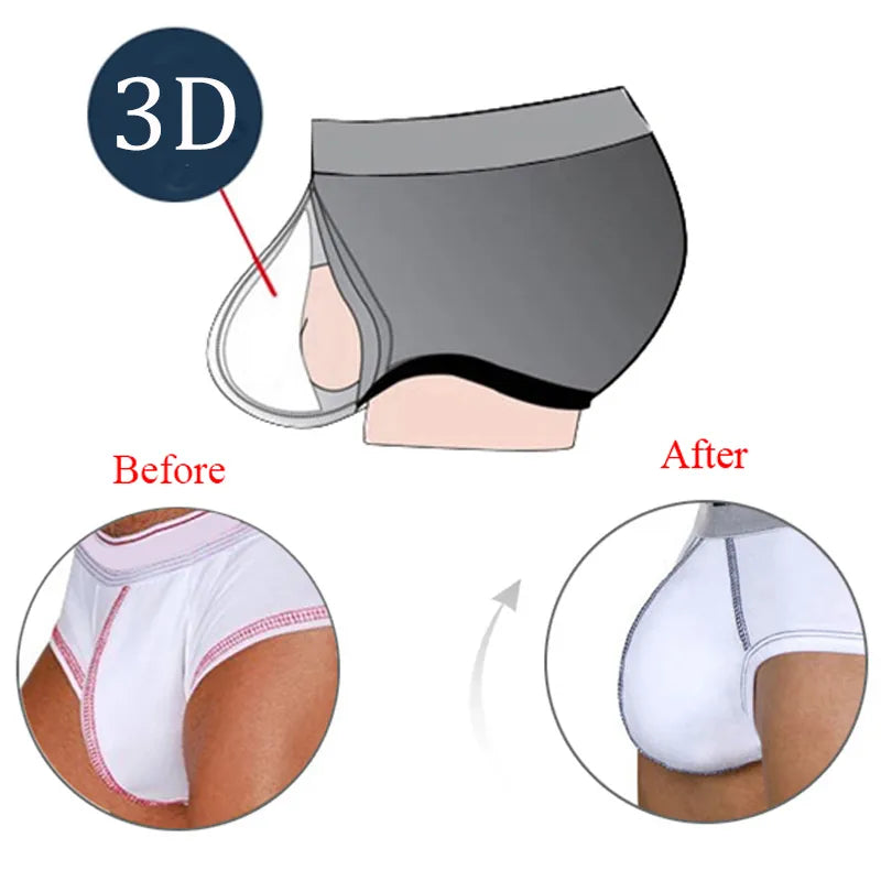 Calzoncillos tipo slip para hombre con almohadillas extraíbles para realzar los glúteos y Magic Buttocks