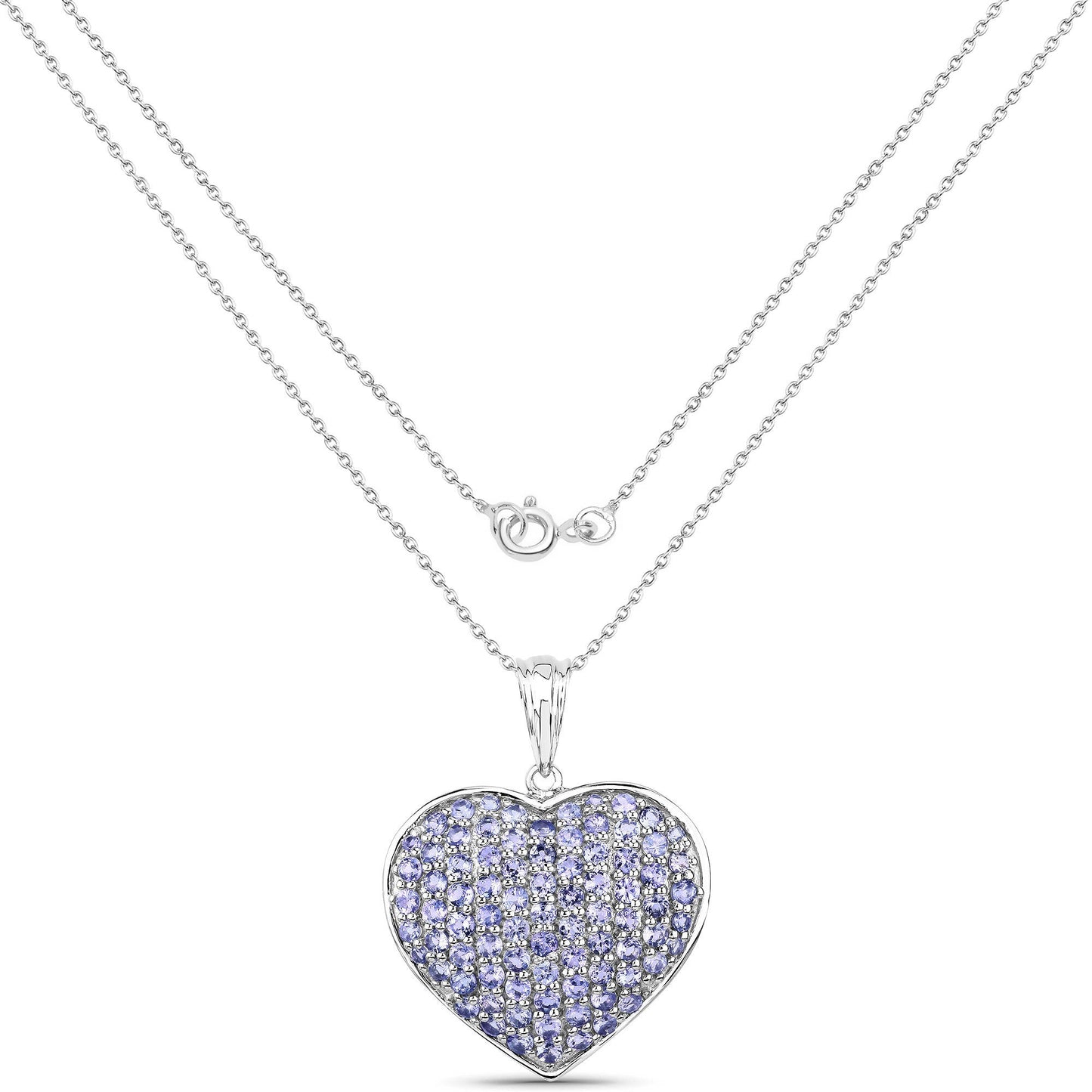 4.86 Carat Genuine Tanzanite .925 Sterling Silver Pendant
