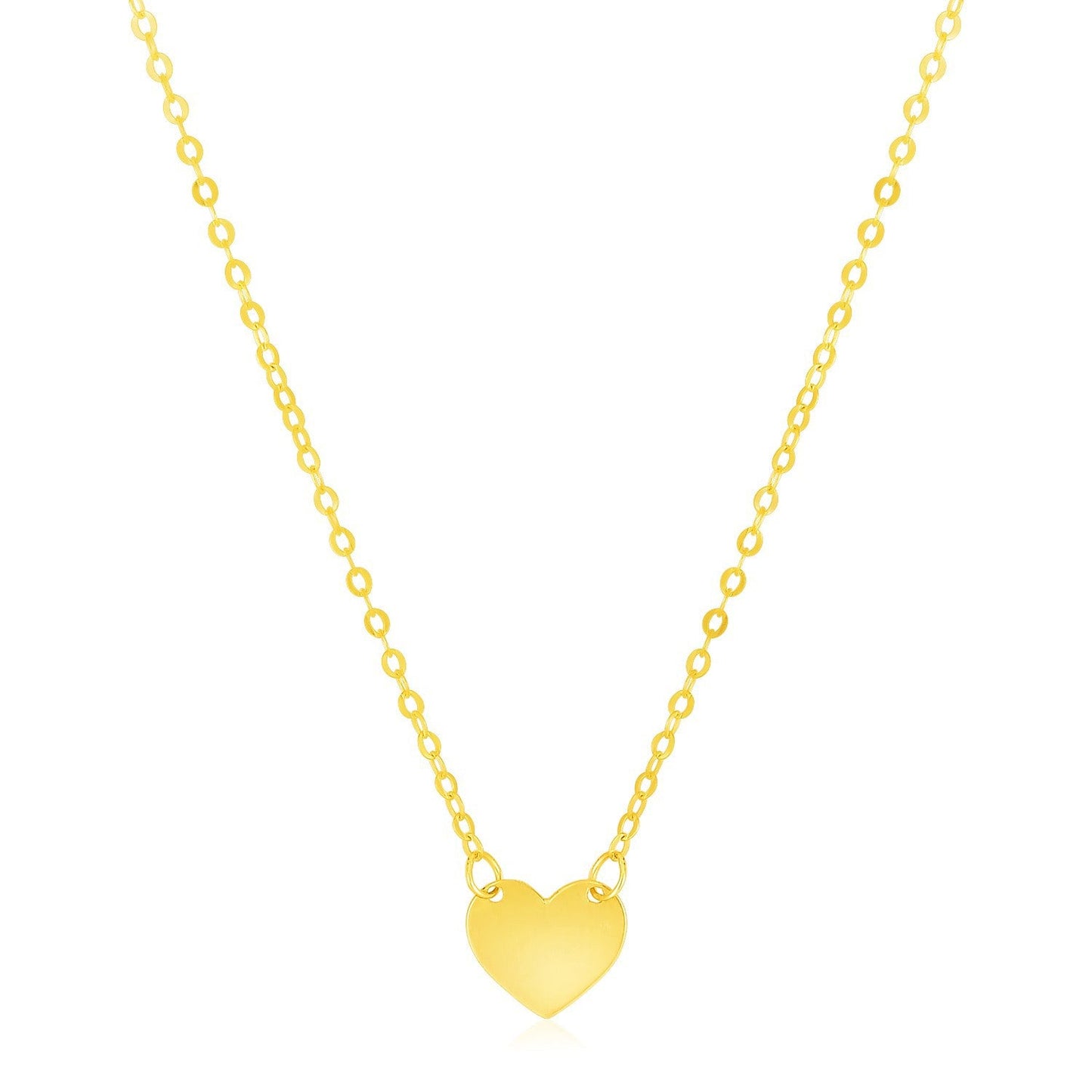14k Yellow Gold Polished Mini Heart Necklace
