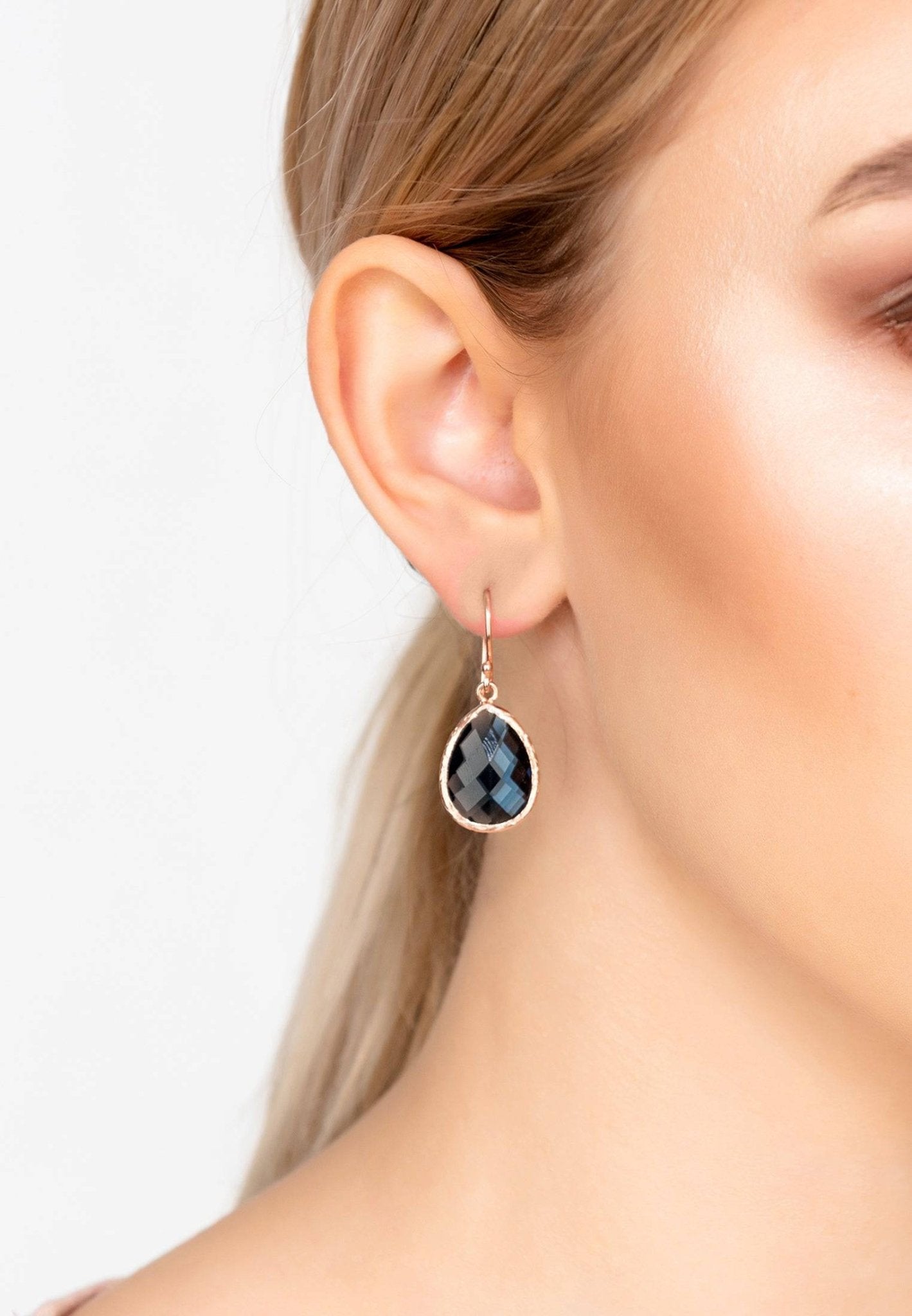 Petite Drop Earring Sapphire Hydro Rosegold