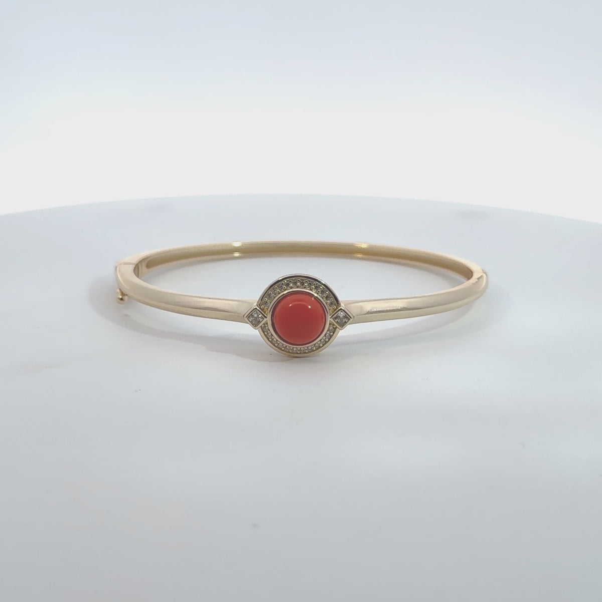 Clara Bow Bangle Coral Gold