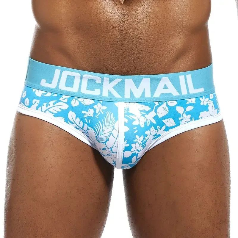 JOCKMAIL Men's Print Underwear Brief (Bulge Pouch, Low Waist, Cotton)